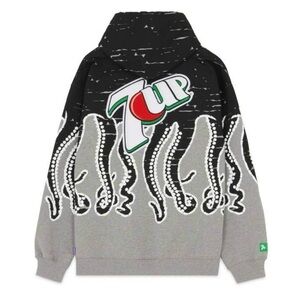 OCTOPUS Felpa 7up Line Fido Dido Hoodie Grey Black Size L Large